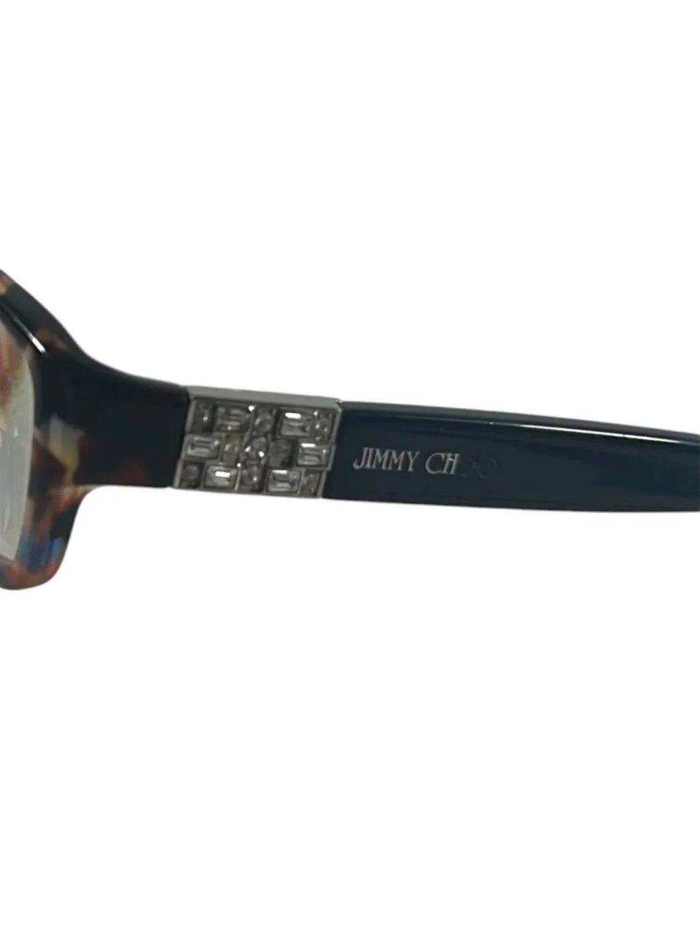 Jimmy Choo Brown Tortoise Shell Eyeglass Frames Crystal Temples Italy 41 9DT 130